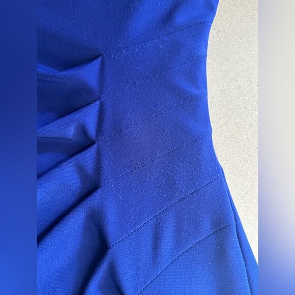 Lauren Ralph Lauren blue cocktail dress side ruched sleeveless rhinestone size 6 - Picture 11 of 12